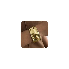 Vpanda Bold Metal Cuff Bracelet Gold Bracelets for Women 14k Gold Trendy Bracelet Non Tarnish Wide Gold Statement Bangle for Women, Modern Chunky Wrist Jewelry, Gold