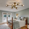 hesoge Modern Semi Flush Mount Ceiling Light Fixture 6-Light Sputnik