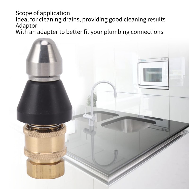MOUMOUTEN Duct Cleaning Tool, Stainless Steel Nozzle, G1/4 Duct Pipe
