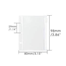 12Pack Binder Pockets Clear Mini Size Zipper Binder Pouches Bag Waterproof Loose Leaf 3 Holes Zipper Binder Pockets for Journal Budget Filing Pockets Bags