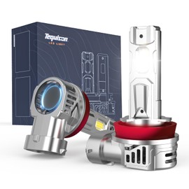 Tequison H11/H8/H9 Bulbs, 60,000LM 6500K Cool White Fog Lights, 800% Ultra Bright with 14000RPM Fan, IP68 Waterproof, 1:1 Size, Plug-N-Play, Canbus Ready (2 Pack)
