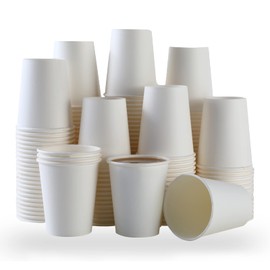 100 Park Disposable Hot Coffee Cups - Bulk 8 Oz Paper Cups, Disposable cups