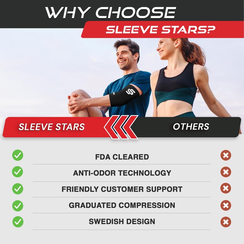 Sleeve Stars Elbow Compression Sleeve for Women & Men, Tendonitis
