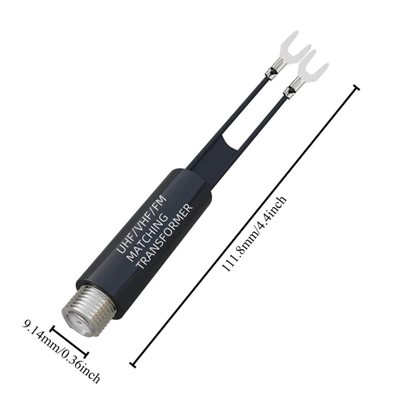 6pcs 75 Ohm to 300 Ohm Antenna Adapter Nickel-Plated UHF/VHF/FM