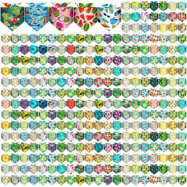 Reginary 180 Pcs Dog Bandanas Bulk Hawaiian Triangle Dog Scarfs