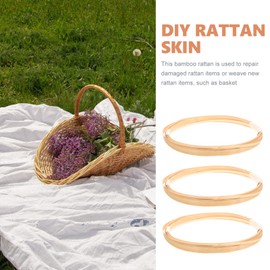 FOMIYES Bamboo Rattan 3 Rolls Bamboo Strips Thin Flat Reed Coil Basket Making Cane Materials for Wicker Basket Weaving Supplies DIY Craft Yellow Basket Making Supplies