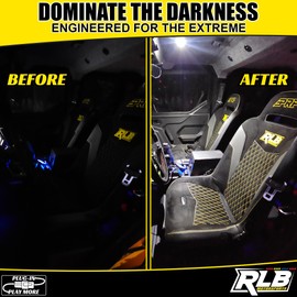 RLB Motorsports Dome Light for UTV, Golf Cart, Offroad Vehicles, Interior LED Dome Light with Push Button! Compatible with Polaris Can Am Roll Bar 1" - 3" or Flush Mount.