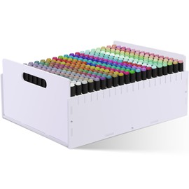 Sunnychicc Marker Pen Organizer Holder, Art Marker Storage Rack for Colored Pens Pencils Brushes Adjustable Craft Art Supply Storage for Desk Organizer (17.52 x 13 x 6.7 Inch,300 Slots Style)