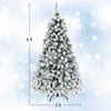 DORTALA Pre-lit Christmas Tree, 6 FT Snow Flocked Artificial Xmas