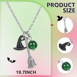 Liliaafar Witch Matching Necklace Friendship Matching Necklaces BFF Couples Gifts for Fans' Birthdays Gift Party Accessory(Witch Hat)