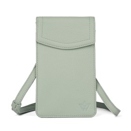 WASAMA Genuine Leather Phone Crossbody Bag With 2 Card Slot With RFID Protection (Sea Foam)