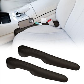 Zufoty 2PCS Car Seat Gap Filler, PU Leather Console Side Pocket Organizer, Car Seat and Console Gap Filler, Universal Leather Car Seat Gap Filler Strip for Stoping Things Dropping
