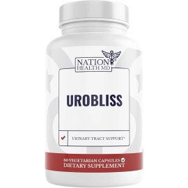 nation health md UroBliss Formula for Urinary Tract Support,D Mannose 1000mg Capsules, Cranberry