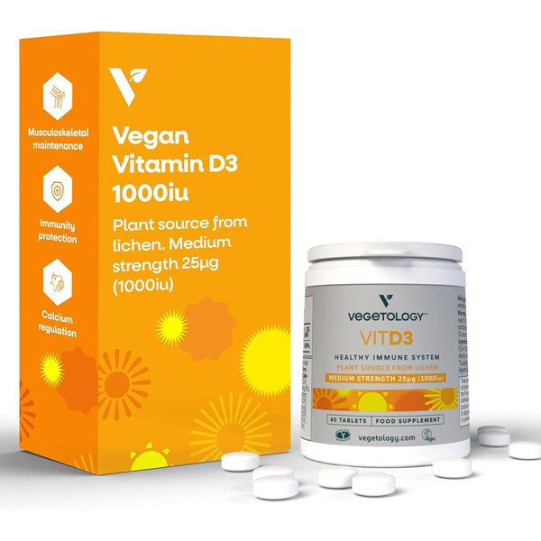Vegetology Vitashine Vegan Vitamin D3 Tablets, 2500IU, Chewable, Healthy Immune