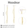 Moodear Dainty Pearl Dangle Drop Earrings 14K Gold Plated Chain