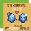 Stuff4 Cute Blue Sapphire Anniversary Card for Mom & Dad