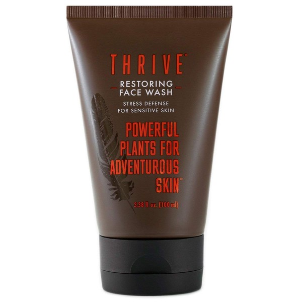 THRIVE All Natural Face Wash for Sensitive Skin – Unscented Gentle Face Wash for Women & Men to Clean, Restore & Combat Skin Stress – Made in USA with Natural & Organic Ingredients – Vegan