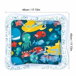 Infinno Inflatable Tummy Time Mat Baby Playmat Portable Inflatable Water Mat Strengthen Your Baby's Muscles