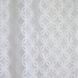 DII Everyday 100% Polyester Extra Long Bath Fabric Shower Curtain for Bathroom, 72x72 - White Lattice Lace