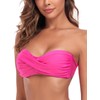Ocean Blues Women's Hot Pink Bandeau Bikini Top Strapless Bathing