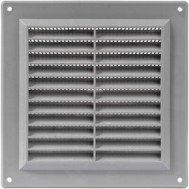 Vent Systems 4'' x 4" Inch Gray Air Vent Cover - Plastic Air Return Grill HVAC Vent Cover for Home Improvement Vent Duct Cover 100x100mm