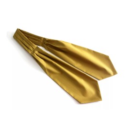camellucci Gold Cravat Ascot Tie Silk Day Cravat Ascot A093 BoomBowtie