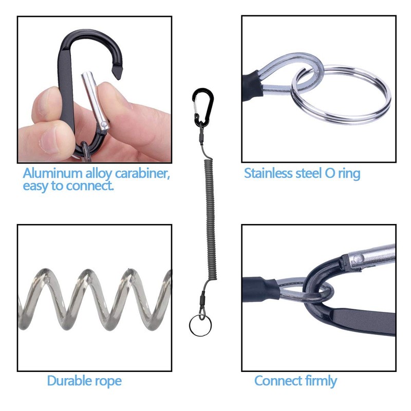 HiBD Fishing Lanyard Coiled Lanyard Multi Colored Fishing Tether with