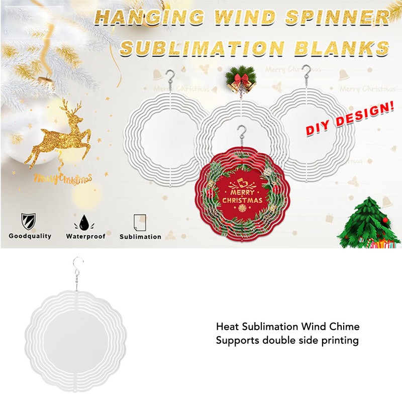 Sublimation Wind Chime Aluminum DIY Blank Wind Turntable for Outdoor