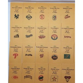 Strat-O-Matic 2011 Strat-O-Matic Baseball Printed Storage Envelopes with Stats and Team Logo