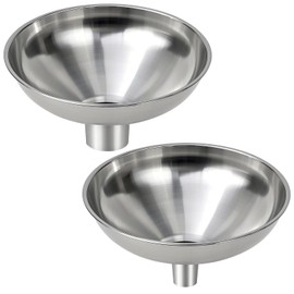 Nomatox 2 Pack Kitchen Funnel, Stainless Steel funnels for Kitchen use Filling Bottles, Funnel Set Consists of 2 Different Caliber Sizes. one-Piece Funnel is Seamless