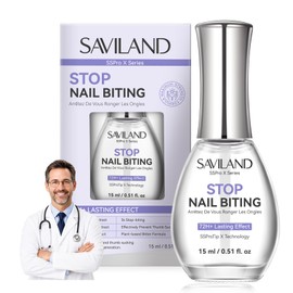 SAVILAND Nail Biting Prevention Extreme Bitter 0.51 oz/15ml: Stop Biting Nail 72H Lasting Nail Biting Treatment& Nails Care Strength Natural Repair for Damaged Nails With Marigold & Aloe Vera
