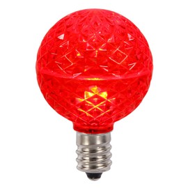 Vickerman G50 LED Red Replacement Bulb, E17/C9 Nickel Base .45W, Package of 25