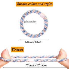 JRYXDS Pack of 10 Elastic Hair Tie for Women Girls, Elastic Cable Elastic, Cotton Soft Woven Ponytail Multicoloured Elastic Bands, for Women and Girls, Double Mixed Colours