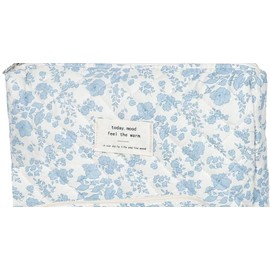 Floral Makeup Bag, 2PCS Quilted Makeup Bag, Mini Bag Wash Organizer Pouch Cosmetic Bag Aesthetic Floral Toiletry Small for Handbag for Women and Girls