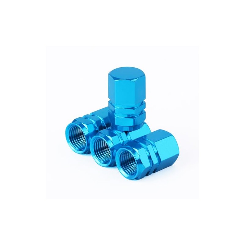 SowKow Blue Air Valve Caps 4pcs Car Motorcycle Decoration Parts