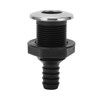 Boat 3/4in Through Hull Scupper Drain Straight Black with Stainless