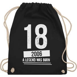 Shirtracer - 18th Birthday - Eighteenth Birthday Boys 2004 - Vintage Motif - Gym Bag and Cotton Cloth Bag, 1 black, Einheitsgröße