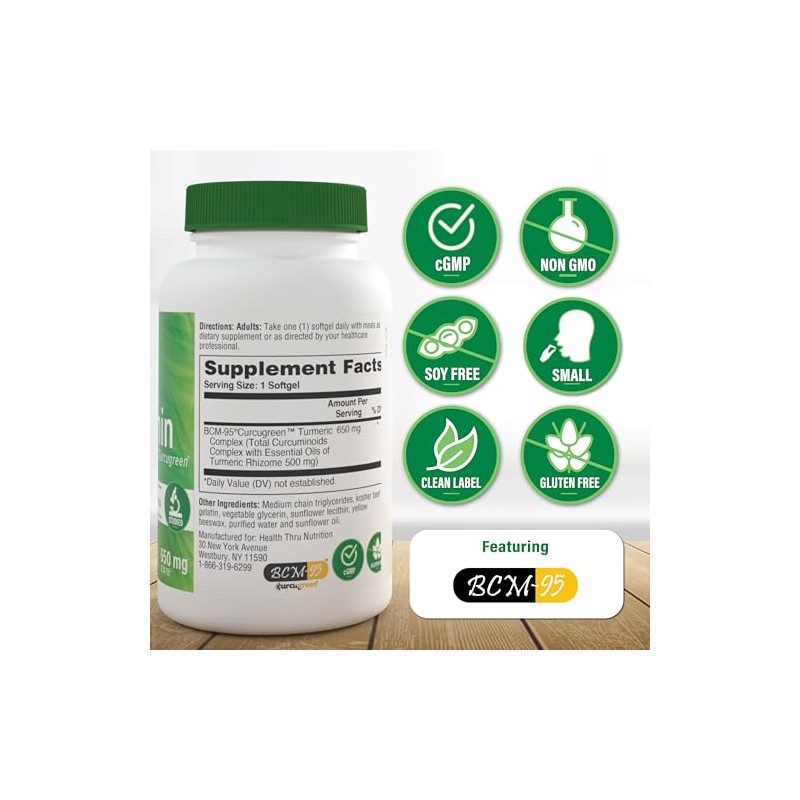 Curcumin as BCM-95® (CURCUGREEN®) 650 mg complejo de cúrcuma (500