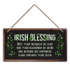 LSODOIEI St Patrick’s Day Wooden Plaque Shamrock Irish Blessing Happiness
