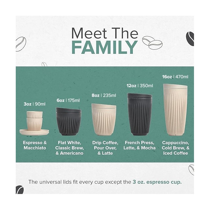 Husky Cup Coffee Cup Tumbler with Lid 340ml (12oz) Natural
