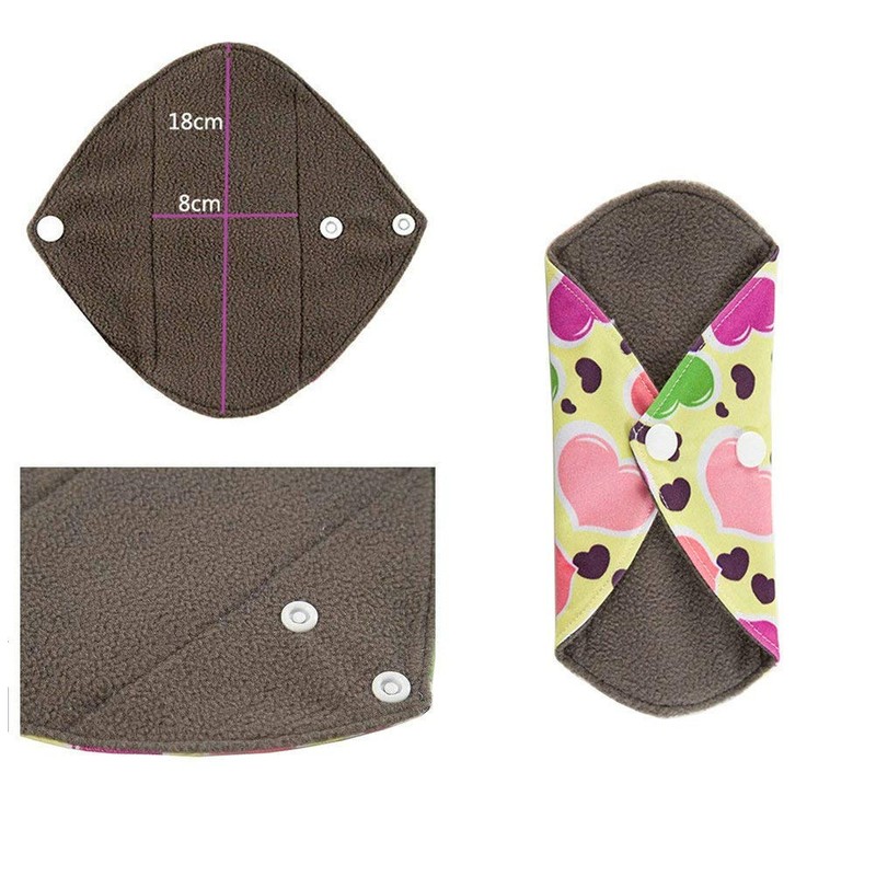 ZCOINS 4 Pieces Reusable Panty Liners Cloth Sanitary Pads Light