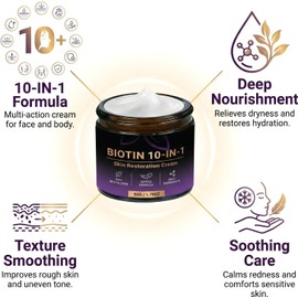 Crema Hidratante con Biotina, Retinol y Centella Asiática, Rostro y Cuerpo