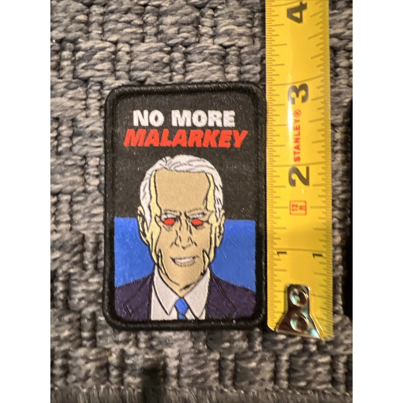 Dark Brandon “No More Malarkey” Patch With Hook Backing