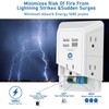 5-Outlet Surge Protector Wall Charger with 4 USB Ports -