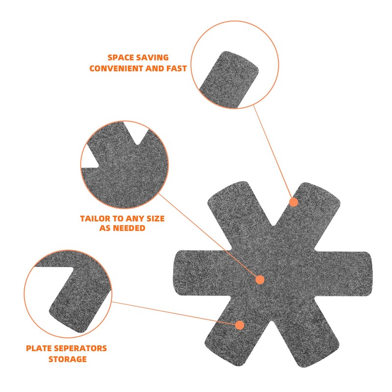 15pcs Felt Pan Protectors for Stacking, 3 Sizes Anti-Slip Heat