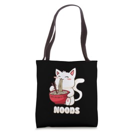 Noods - Cute Cat Eating Ramen Noodles Tote Bag