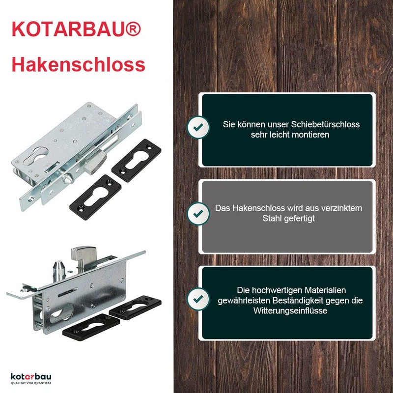 KOTARBAU® Hook Lock Sliding Gates Mortise Lock H-50 Sliding Door