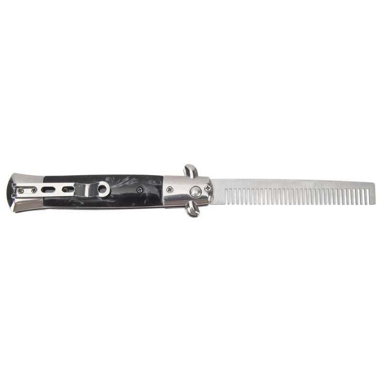 Switchblade Comb Men Automatic Push Button Foldable Pocket Oil Hair