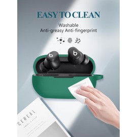 Compatible with Beats Solo Buds Case 2024, Premium Soft Silicone Protective Cover for Beats Solo Buds Protection Shockproof Cover Wireless Earbuds Headphone Accessories with Lanyard (Green)
