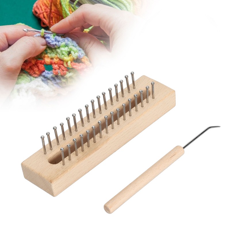 Wooden Knitting Loom with Loom Hook Wooden Knitting Loom Set